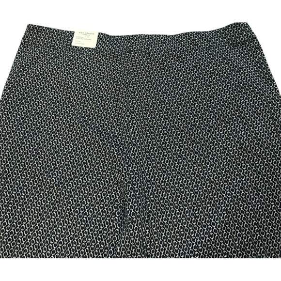 Max Studio London Geo Cropped Wide Leg Black Elastic Waist Trousers 3X - Picture 4 of 8